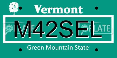 M42SEL Vermont License Plate