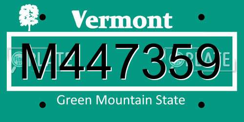 M447359 Vermont License Plate