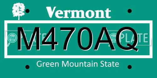 M470AQ Vermont License Plate