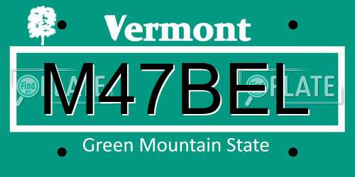 M47BEL Vermont License Plate