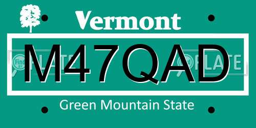 M47QAD Vermont License Plate