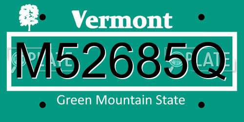 M52685Q Vermont License Plate