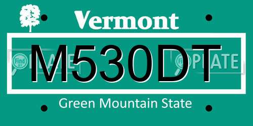 M530DT Vermont License Plate