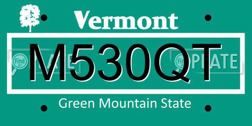 M530QT Vermont License Plate