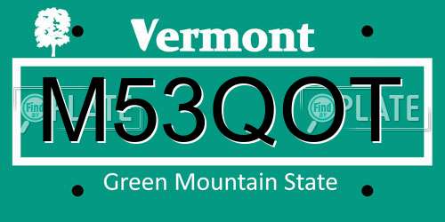 M53QOT Vermont License Plate