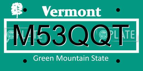 M53QQT Vermont License Plate