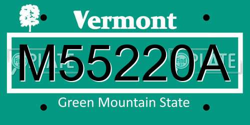 M55220A Vermont License Plate