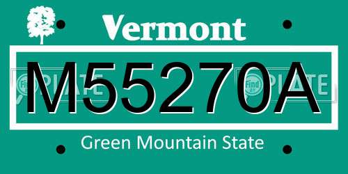 M55270A Vermont License Plate