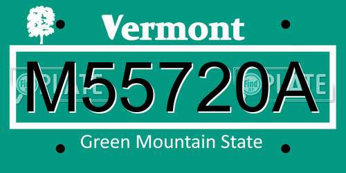 M55720A Vermont License Plate