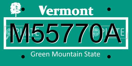M55770A Vermont License Plate