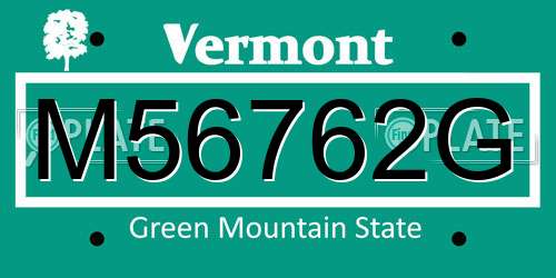 M56762G Vermont License Plate
