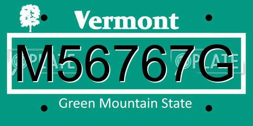 M56767G Vermont License Plate