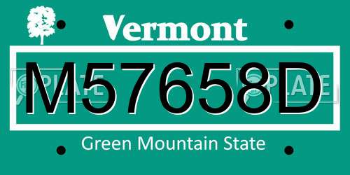 M57658D Vermont License Plate