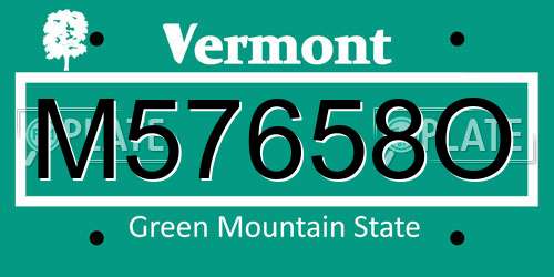 M57658O Vermont License Plate