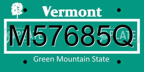 M57685Q Vermont License Plate