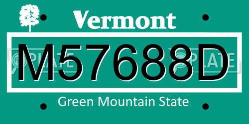 M57688D Vermont License Plate