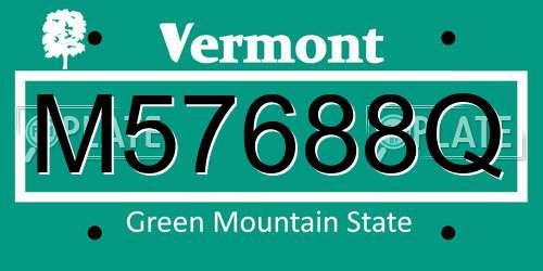 M57688Q Vermont License Plate