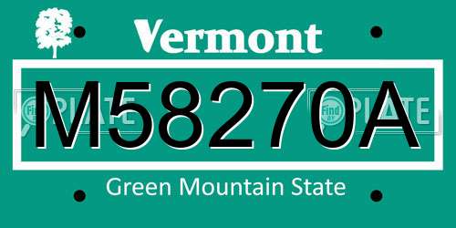 M58270A Vermont License Plate