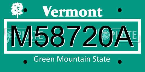 M58720A Vermont License Plate