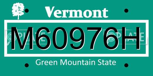 M60976H Vermont License Plate