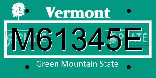 M61345E Vermont License Plate