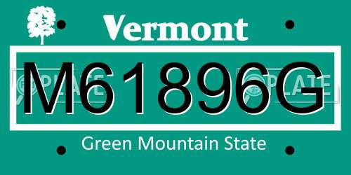 M61896G Vermont License Plate