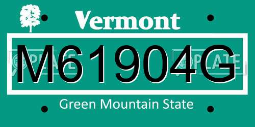 M61904G Vermont License Plate