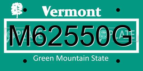 M62550G Vermont License Plate