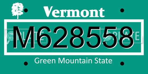 M628558 Vermont License Plate