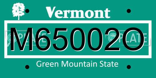 M65002O Vermont License Plate
