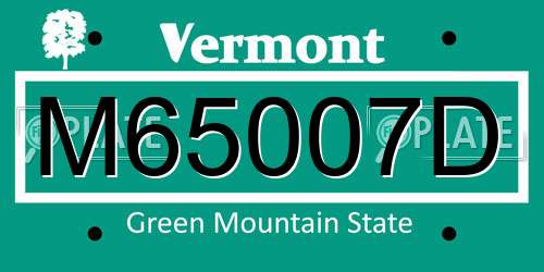 M65007D Vermont License Plate