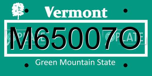 M65007O Vermont License Plate
