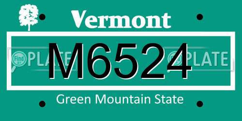 M6524 Vermont License Plate