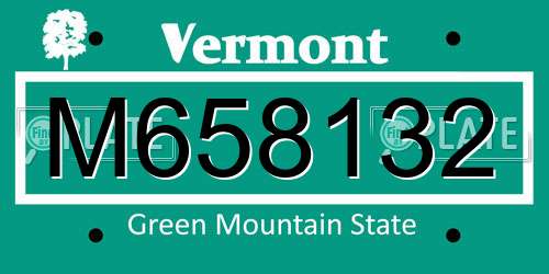 M658132 Vermont License Plate