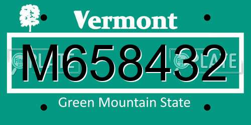 M658432 Vermont License Plate