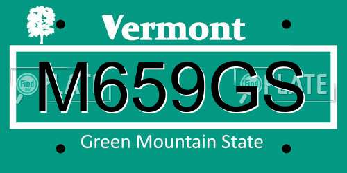 M659GS Vermont License Plate