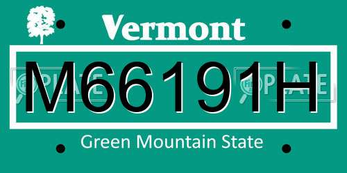 M66191H Vermont License Plate