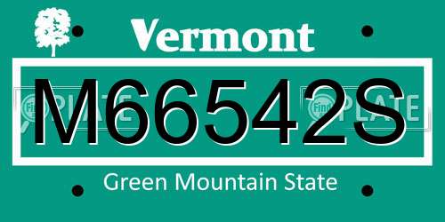 M66542S Vermont License Plate