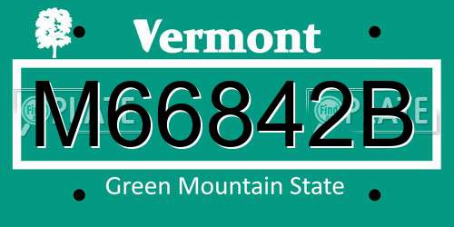 M66842B Vermont License Plate
