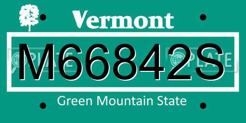 M66842S Vermont License Plate