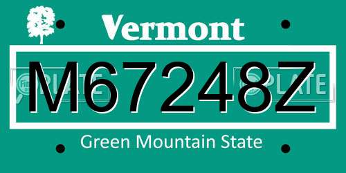 M67248Z Vermont License Plate