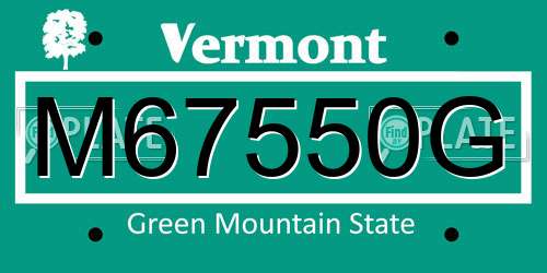 M67550G Vermont License Plate