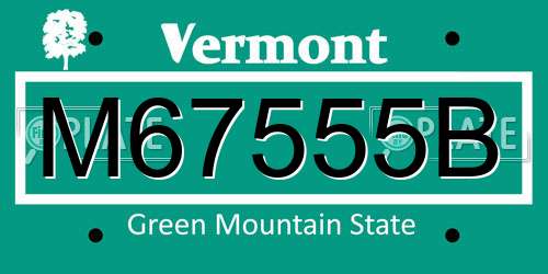 M67555B Vermont License Plate
