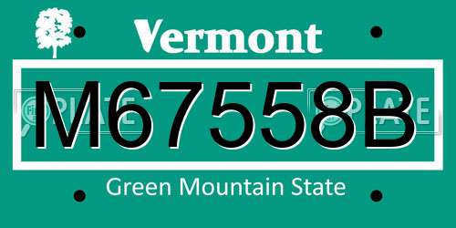 M67558B Vermont License Plate