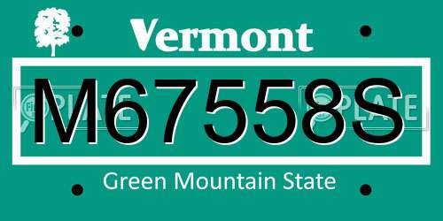 M67558S Vermont License Plate