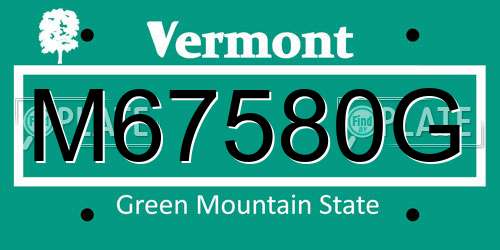 M67580G Vermont License Plate