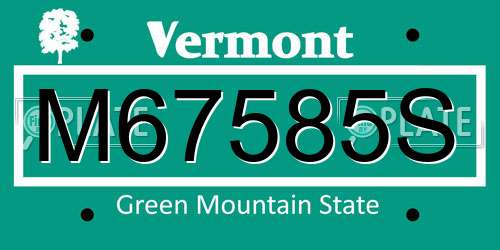 M67585S Vermont License Plate