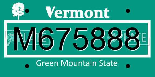 M675888 Vermont License Plate