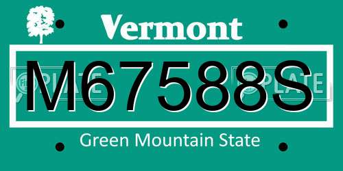 M67588S Vermont License Plate