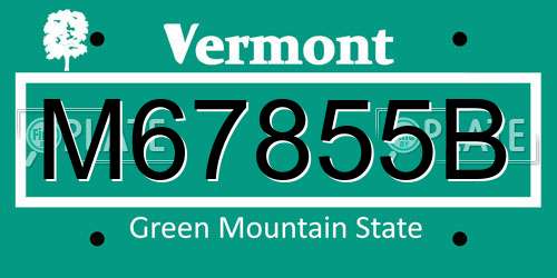 M67855B Vermont License Plate